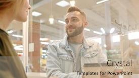  Presentation with dating - Audience pleasing presentation theme consisting of handsome-young-bearded-man backdrop and a mint green colored foreground