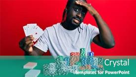  Presentation with black man - Slide deck enhanced with handsome-young-black-man-playing background and a teal colored foreground