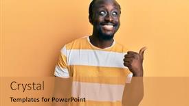  Presentation with black man - Amazing PPT theme having handsome-young-black-man-wearing backdrop and a yellow colored foreground