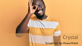  Presentation with black man - Presentation having handsome-young-black-man-wearing background and a yellow colored foreground