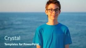  Presentation with calm sea - Slide deck enhanced with handsome young boy at beach beautiful calm smiling teen boy at mediterranean sea coast travel summer vacation tourism teenage lifestyle background and a ocean colored foreground