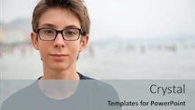  Presentation with calm sea - Presentation design consisting of handsome young boy at beach in alicante beautiful calm smiling teen boy at mediterranean sea coast in spain travel summer vacation tourism teenage lifestyle background and a light gray colored foreground