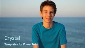  Presentation with calm sea - Audience pleasing slide set consisting of handsome young boy at beach beautiful calm smiling teen boy at mediterranean sea coast travel summer vacation tourism teenage lifestyle backdrop and a ocean colored foreground