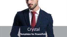  Presentation with navy blue - Beautiful presentation design featuring handsome young businessman holding his black hat while wearing an elegant blue navy suit and red tie standing on white studio background backdrop and a navy blue colored foreground