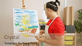  Presentation with chinese-traditional - PPT layouts featuring handsome-young-chinese-man-confident and a coral colored foreground