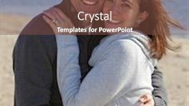  Presentation with catholic couple silhouette of young - Slides with handsome young couple hugging at the beach in winter background and a tawny brown colored foreground