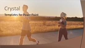 Presentation with running hours - PPT layouts featuring handsome-young-couple-running-together background and a  colored foreground