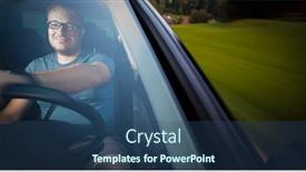  Presentation with driving safely - Presentation enhanced with handsome-young-driver-driving-hic background and a ocean colored foreground