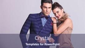 Presentation with lovers - Audience pleasing PPT theme consisting of handsome young fashion man holding his lovers arm while she is leaning on his shoulder backdrop and a ocean colored foreground