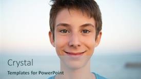  Presentation with calm sea - Beautiful theme featuring handsome-young-happy-boy backdrop and a light blue colored foreground