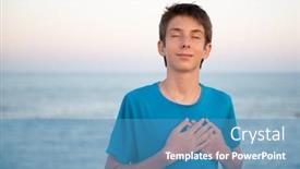  Presentation with calm sea - Cool new slides with handsome-young-happy-boy backdrop and a teal colored foreground