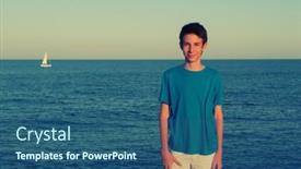  Presentation with calm sea - Slides having handsome-young-happy-boy background and a ocean colored foreground