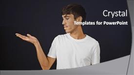  Presentation with black man - Slide deck with handsome-young-hispanic-man-presenting and a dark gray colored foreground