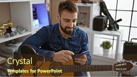  Presentation with classical music - Theme enhanced with handsome-young-hispanic-man and a tawny brown colored foreground