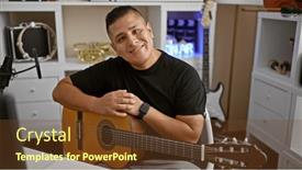 Presentation with latin music - PPT layouts having handsome-young-latin-man background and a tawny brown colored foreground