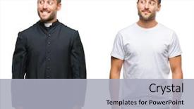  Presentation with catholic holy mass - Beautiful presentation featuring handsome young man and catholic backdrop and a light gray colored foreground