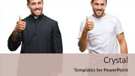  Presentation with catholic ucharist worship - Cool new presentation with handsome young man and catholic backdrop and a soft green colored foreground