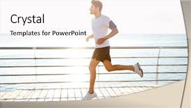  Presentation with athlete track or running track - PPT layouts enhanced with handsome young man athlete running background and a white colored foreground