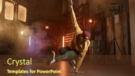  Presentation with movements - PPT layouts having handsome-young-man-dancing-movements background and a  colored foreground