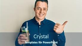  Presentation with drinking glass - Slide deck consisting of handsome-young-man-drinking-mojito background and a ocean colored foreground