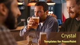  Presentation with cold beer - Theme having handsome-young-man-drinking background and a tawny brown colored foreground