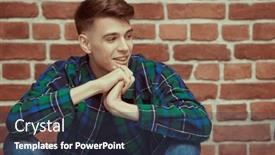  Presentation with emotions - Slide deck consisting of handsome-young-man-in-jeans background and a ocean colored foreground