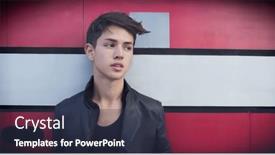  Presentation with leather - PPT theme enhanced with handsome-young-man-in-leather background and a  colored foreground