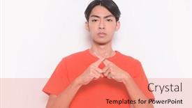  Presentation with orange - PPT layouts consisting of handsome-young-man-in-orange background and a coral colored foreground