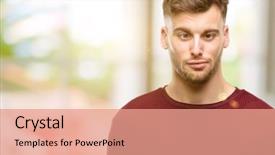  Presentation with funny - Cool new PPT theme with handsome young man making funny backdrop and a  colored foreground