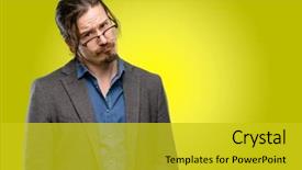  Presentation with egyptian man in make up - Slide deck featuring handsome young man making funny background and a  colored foreground