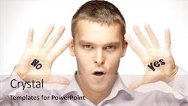  Presentation with yes - Amazing presentation theme having businessman offering money - handsome young man offers backdrop and a coral colored foreground