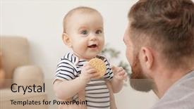  Presentation with baby food - Cool new theme with handsome young man playing backdrop and a  colored foreground