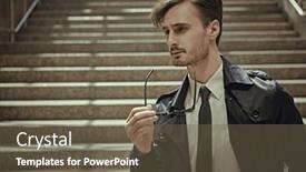  Presentation with black man fashion - PPT layouts having handsome-young-man-posing background and a tawny brown colored foreground