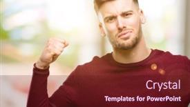  Presentation with good life - Theme with handsome young man showing biceps expressing strength and gym concept healthy life its good background and a tawny brown colored foreground