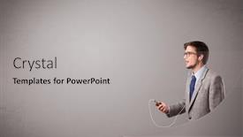  Presentation with music singing - Slide set featuring handsome-young-man-singing background and a light gray colored foreground