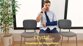  Presentation with lips mouth - PPT theme with handsome-young-man-sitting background and a coral colored foreground