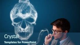  Presentation with toxic - Slides featuring handsome young man smoking dangerous background and a ocean colored foreground