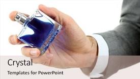  Presentation with perfume - Beautiful PPT theme featuring handsome young man using perfume backdrop and a soft green colored foreground