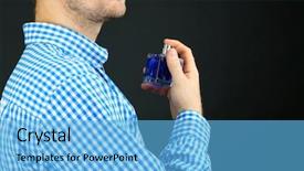  Presentation with perfume analysis - PPT theme having handsome young man using perfume background and a light blue colored foreground