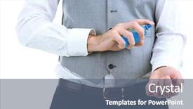  Presentation with perfume - Colorful presentation enhanced with handsome young man using perfume backdrop and a ocean colored foreground