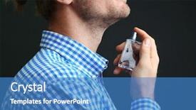  Presentation with black man - Presentation enhanced with handsome young man using perfume background and a teal colored foreground