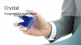  Presentation with perfume - Presentation enhanced with handsome young man using perfume background and a white colored foreground