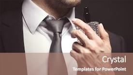  Presentation with black man - Beautiful presentation theme featuring handsome young man using perfume backdrop and a coral colored foreground