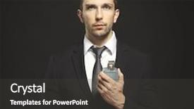  Presentation with perfume analysis - Cool new slide set with handsome young man using perfume backdrop and a dark gray colored foreground