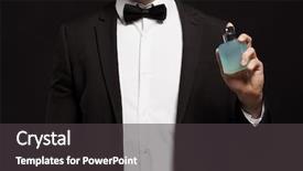  Presentation with black man - Beautiful slide deck featuring handsome young man using perfume backdrop and a dark gray colored foreground