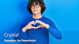  Presentation with romantic love - Amazing presentation design having handsome-young-man-wearing-casual backdrop and a teal colored foreground