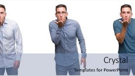  Presentation with different - Amazing theme having handsome young man wearing different backdrop and a teal colored foreground