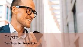  Presentation with audio - Slide deck consisting of handsome-young-man-wearing-eyewear background and a coral colored foreground