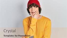  Presentation with wool - Theme enhanced with handsome-young-man-wearing-wool background and a yellow colored foreground