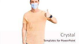  Presentation with medical sign - Cool new slide deck with handsome-young-man-with-bear backdrop and a sky blue colored foreground